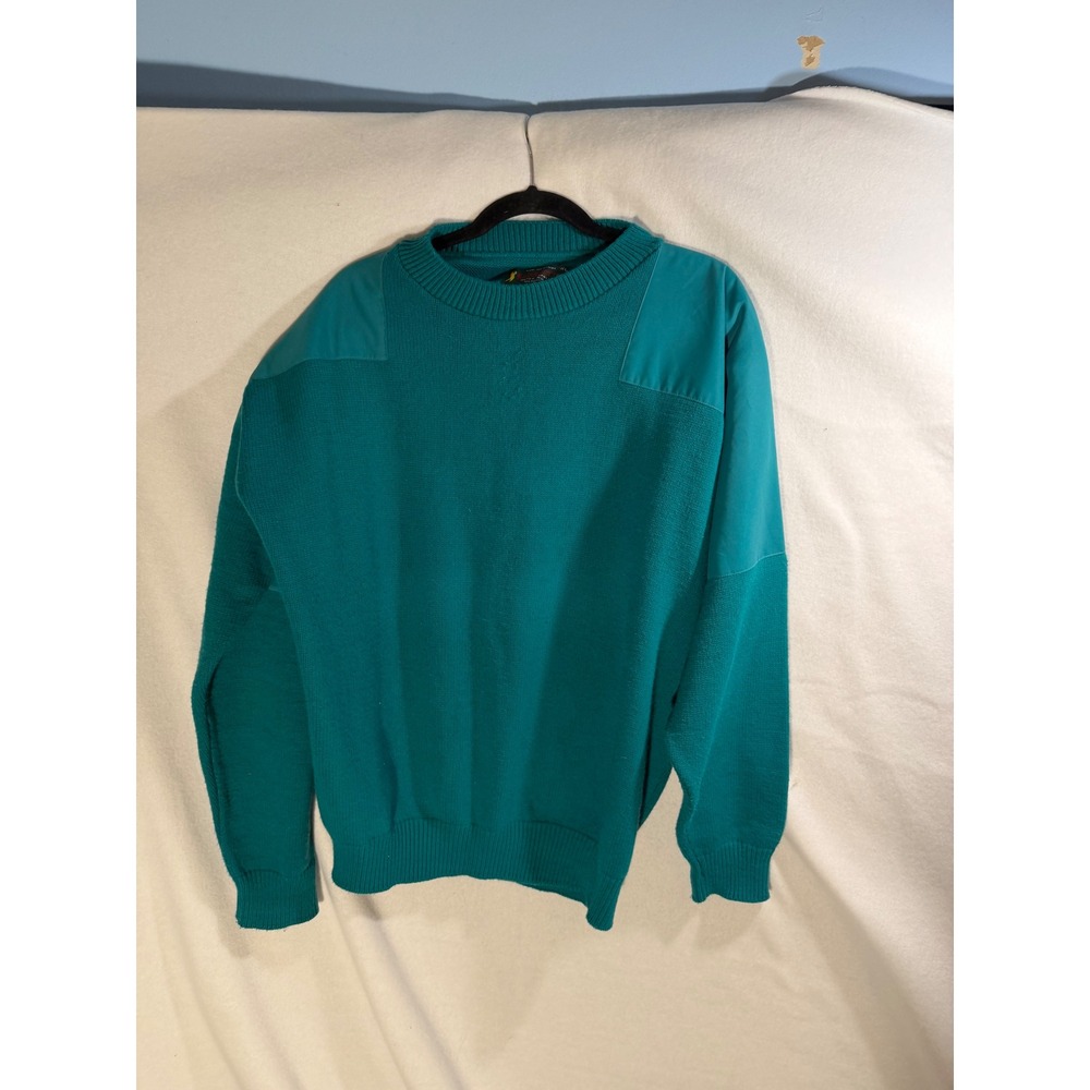 Vintage Rainswetter Golf Sweater Mens XL Teal Green Water Repellent Made in USA